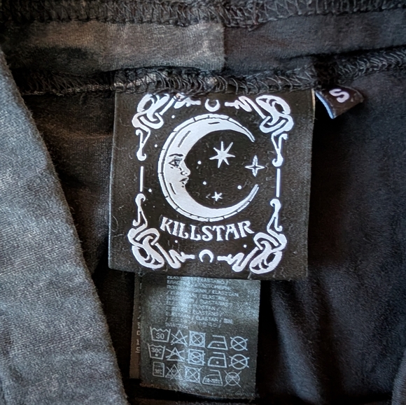 Killstar Grave Bound Split Acid Wash Black Goth Witch Alt Core Leggings Occult S - Picture 3 of 15